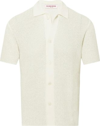 Orlebar Brown Camicia con motivo chevron - Bianco