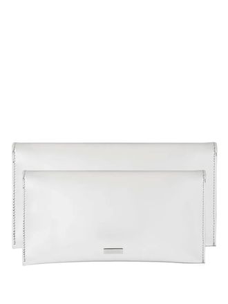 Aquazzura metallic-leather clutch bag - Grey