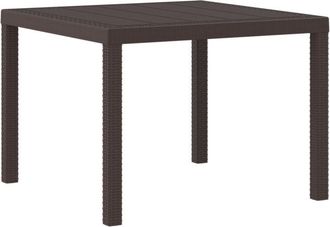 vidaXL Mesa de Jardín Marrón 100 x 100 x 73 cm ratán sintético vidaXL