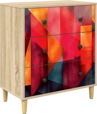 vidaXL Cajonera Heesch Estampado En Bloque De Colores Sonoma Vidaxl