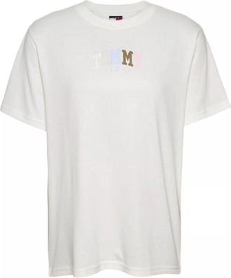 Tommy Hilfiger Varsity Color T-shirt - Dames - T-shirts - Beige - S - Katoen - Tops