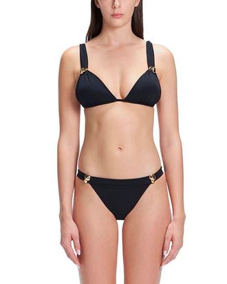 Moeva Zella Mid Coverage Solid Bikini Bottom in Black at Nordstrom, Size X-Small