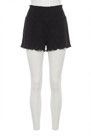 Z Supply Dawn Smocked Rib Short In Black Sand