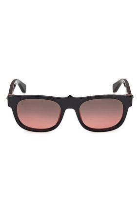 Christian Louboutin 54mm Square Sunglasses in Bilayer Black /Red /Gold at Nordstrom