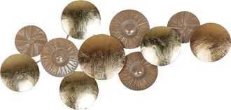 Beliani Beliani - Decoraci&oacute;n Moderna De Pared Arte Mural De Hierro 98 X 45 Cm Hecha A Mano Oro Y Cobre Thallium