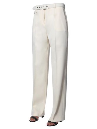 Givenchy Belted Wool-Blend Trousers - White