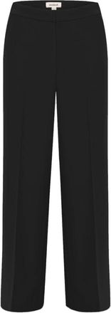 Soaked In Luxury Wijde Pijp Zwarte Broek - Dames - Wijde Broeken - Zwart - L - Katoen - Broeken