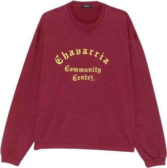 Willy Chavarria Diablo Hooligan Sweatshirt - Heren - Sweatshirts & Hoodies - Rood - Maat: S Katoen