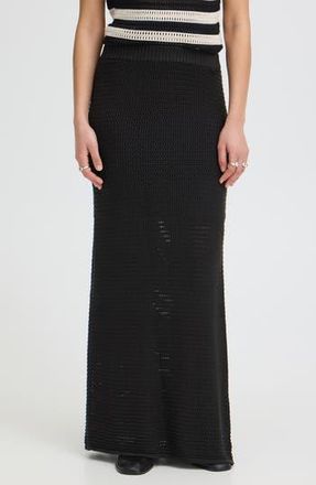 Ichi Maxi Sweater Skirt in Black at Nordstrom Rack, Size X-Small