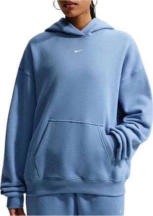 Nike (WMNS) Nike Studio Fleece Medium Weight Hoodie Work Blue Sail IM8502-486