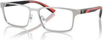Ferrari 56mm Rectangle optical glasses in Silver at Nordstrom