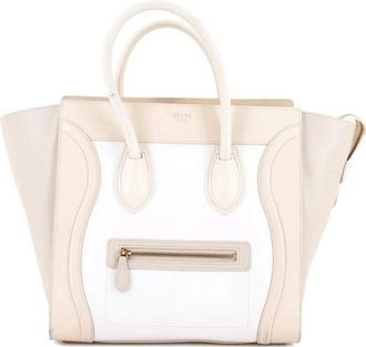 Celine Tricolor Luggage Bag Leather Mini tote bag - Beige