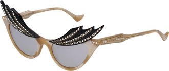 Gucci Damens Sonnenbrille Acetat Beige