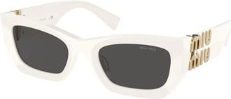 Miu Miu Glimpse Zonnebril - Dames - Zonnebrillen - Wit - 53 MM - Accessoires