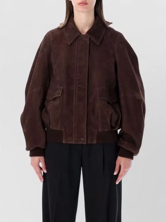 Loewe suede leather bomber jacket balloon shape