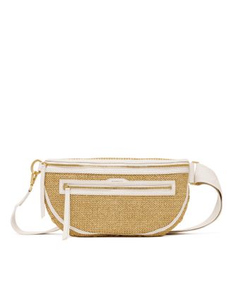 Hammitt Hammitt Charles Crossbody Calla Lily White Raffia Brushed Gold Hammered Lrg