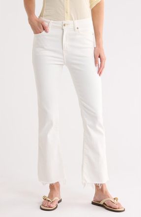 Frame Denim Le Crop High Waist Raw Hem Mini Bootcut Jeans in Au Natural Clean Raw Fray at Nordstrom Rack, Size 31