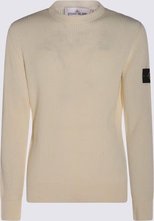 Stone Island Ivory Wool Knitwear