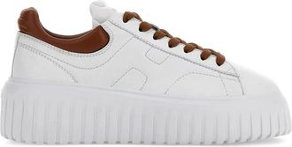 Hogan Witte H-Strepen Sneakers - Dames - Sneakers - Wit - 37 1/2 EU - Leer - Schoenen