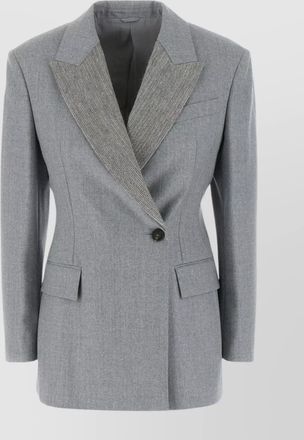 Brunello Cucinelli wool blazer with metal peak lapels