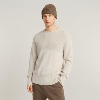 G-Star Mens G-Star RAW Knitted Sweater Fisherman - White Cotton - Size Large