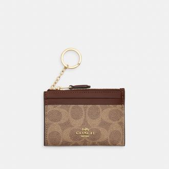 Coach Mini Skinny Id Case In Signature Canvas
