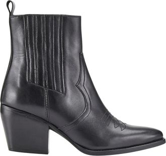 Cosmoparis Schoenen, Dames, Zwart, 37 EU, Leer, Zwarte leren western enkellaars