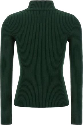 Courr&egrave;ges Vertical Ribbed Knit Turtleneck - Green