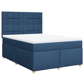 vidaXL Vidaxl - Cama Box Spring Con Colch&oacute;n Tela Azul 160x200 Cm