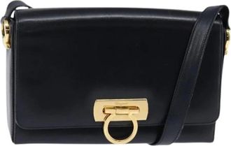 Ferragamo Pre-owned Shoulder Bags, female, Blue, Size: ONE SIZE Pre-owned Leather Shoulder Bag
