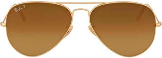 Ray-Ban Ray Ban Aviator Gradient Polarized Brown Gradient Aviator Unisex Sunglasses RB3025 112/M2 58