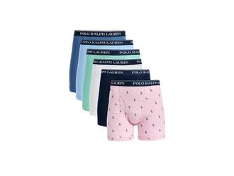 Polo Ralph Lauren Classic Fit Boxer Briefs Mens Underwear Garden Pink/White/Cruise Navy/Modern Royal/Celadon/Austin Blue : 2XL, Cotton