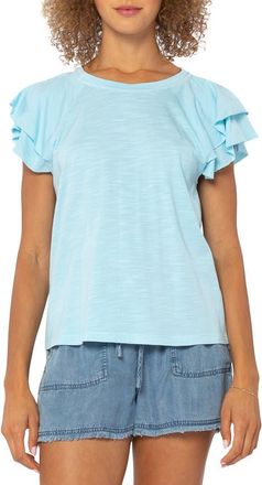 Velvet Heart Sunny Flutter Sleeve Top in Corydalis Blue at Nordstrom Rack, Size X-Large