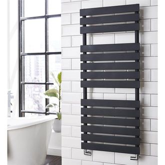 Clifton Vertical Bathroom Towel Radiator 1185mm (H) x 500mm (W) in Dark Grey