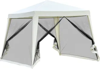 OUTSUNNY Carpa de jard&iacute;n 300x300x245 cm crema