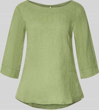 Zabaione Regular Fit Leinenbluse mit 3/4-Arm Modell La44ura in Hellgruen, Gr&ouml;&szlig;e XXL
