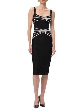 H&eacute;rve L&eacute;ger The Dakota Dress In Black Alabaster