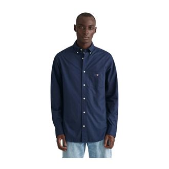 GANT Regular Fit Poplin Overhemd - Heren - Casual Overhemden - Blauw - XL - Overhemden