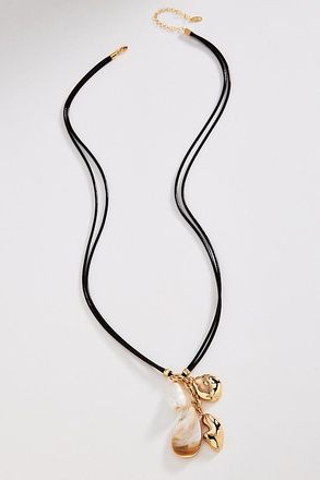 Anthropologie Corded Stone Charm Pendant Necklace