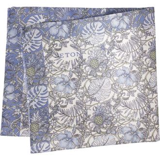Eton Light Blue Tropical Oxford Silk Pocket Square at Nordstrom
