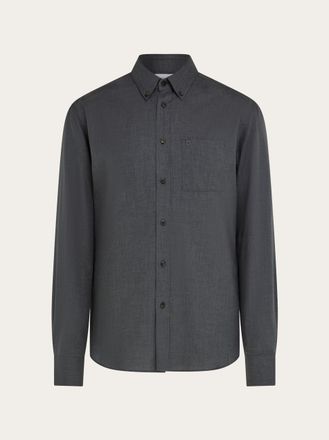 Ferragamo Uomo Camicia in flanella Grigio