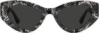 Stuart Weitzman 52mm Cat Eye Sunglasses in Pattern Black White/Grey at Nordstrom