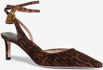 Tom Ford Wildleder-Riemchenpumps mit Ozelot-Print Padlock 55