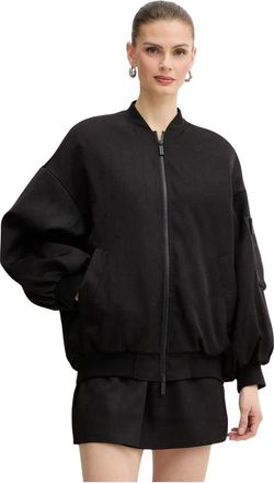 A|X Armani Exchange Chaqueta Bomber con Volantes en la Espalda - Jackets - Mujer - Negro - L