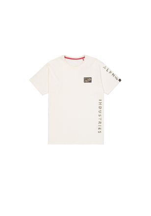 Alpha Industries T-Shirt ALPHA INDUSTRIES Camo Sleeve T-Shirt, Herren, Gr. L, weiss (vintage wei&szlig;), Obermaterial: 100% Baumwolle, Shirts T-Shirt