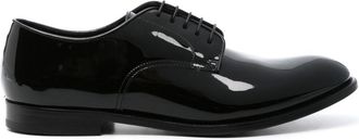 Doucal's patent-leather derby shoes - men - Calf Leather/Calf Leather/Calf Leather - 40.5 - Black