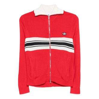 adidas WB Knit Track Top - Dames - Sportshirts - Rood - S - Fitness