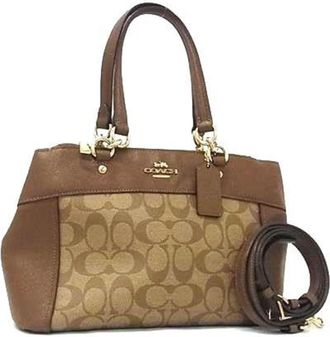 Coach Signature Pvc Leather Handbag Shoulder Bag Tote Bag (Pre-Owned)