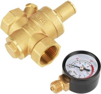 OEM Regulador De Presi&oacute;n De Agua De Lat&oacute;n, Regulador De Presi&oacute;n De Agua De Lat&oacute;n Ajustable Dn20 Con Man&oacute;metro