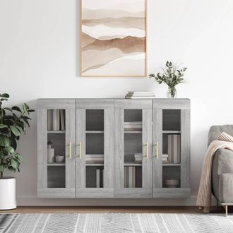 vidaXL Vidaxl - Armarios De Pared 2 Uds Madera De Ingenier&iacute;a Gris Sonoma